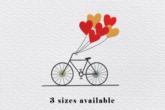 Bicycle Heart Balloon Embroidery File Review