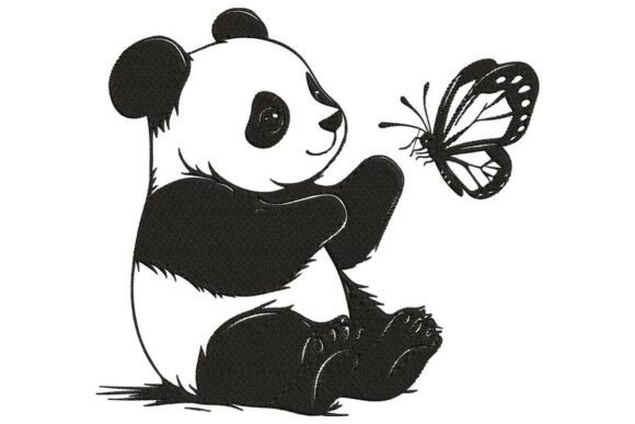 Cute Panda and Butterfly Embroidery Design Review