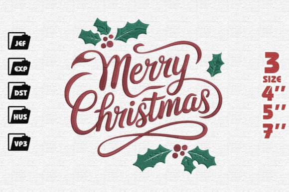 Elegant Merry Christmas Script with Holly Review