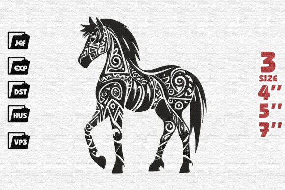 Intricate Black Tribal Horse Embroidery Review