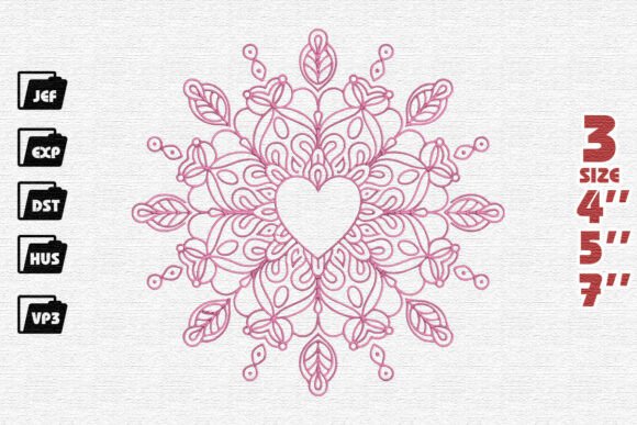 Lacy Pink Heart Mandala Embroidery Review