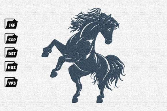 Review: Stylized Rearing Stallion Embroidery Design
