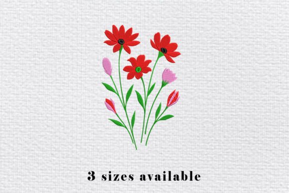 Reviewing the Red Floral Bouquet Embroidery File