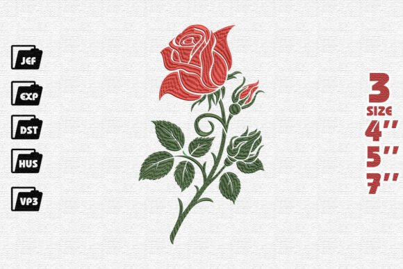 Reviewing the Single Red Rose Embroidery Design