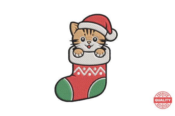 Santa Kitten in Stocking Embroidery Review