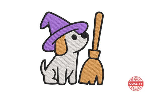 Witch Dog with Broom Embroidery Review